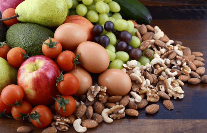 Obstgemüse Nüsse